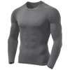 Camiseta Proteção Solar Térmica Compressão Segunda Pele Tecido Gelado UV 50+ Várias Cores Atacado e Varejo Unissex Masculino Fem - Chumbo, GG