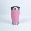 Copo Térmico 473ml COM TAMPA E Abridor Inox Para Quente e Gelado - Rosa bb 473ml