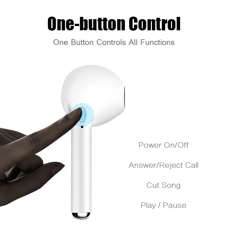 Fone de ouvido sem fio Bluetooth 5.0 i7mini TWS com microfone para iphone Android - Imagem 5