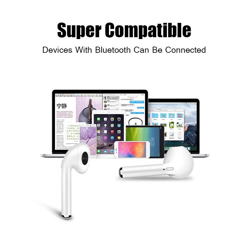 Fone de ouvido sem fio Bluetooth 5.0 i7mini TWS com microfone para iphone Android - Imagem 6
