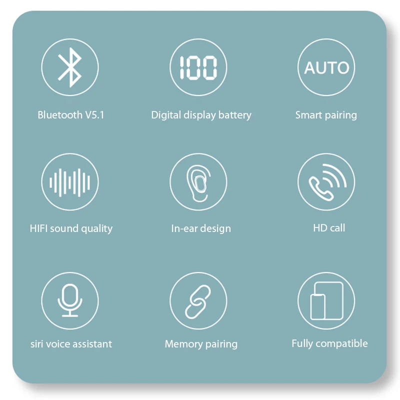 Fone de ouvido sem fio com led display e status de carregamento - Imagem 6