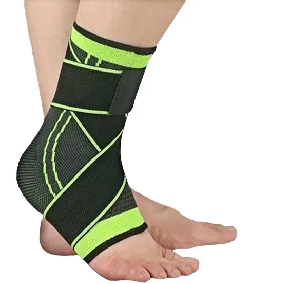 Tornozeleira Anti-Derrapante Ortopédica Ajustável Esportiva Proteção de Joelho com Strap Crossfit Verde - Neverdie Store - Imagem 3