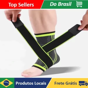 Tornozeleira Anti-Derrapante Ortopédica Ajustável Esportiva Proteção de Joelho com Strap Crossfit Verde - Neverdie Store