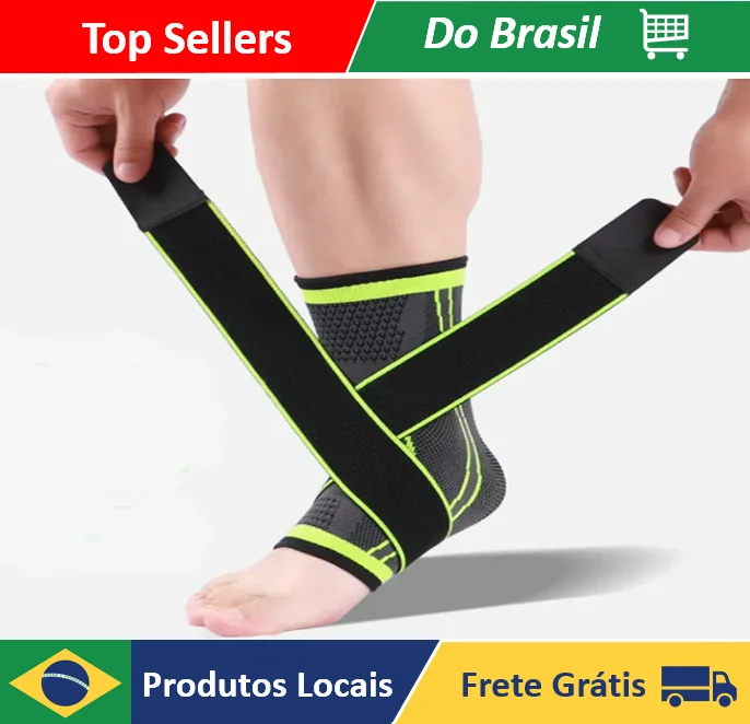 Tornozeleira Anti-Derrapante Ortopédica Ajustável Esportiva Proteção de Joelho com Strap Crossfit Verde – Neverdie Store